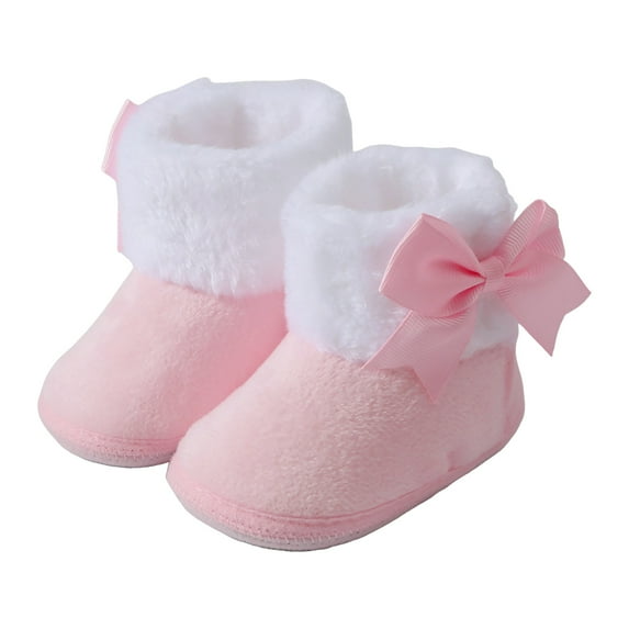 Gibobby Infant Boots Winter Baby Girl Shoes Soft Sole Anti-Slip Toddler Snow Warm Prewalker Newborn Boots(Pink,0-3 Months)