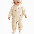 thumbnail image 1 of Gibobby Infant Boys Girls Clothes Newborn Baby 3 6 9 12 18 24Months 2T Romper Ribbed Knit Long Sleeve Button Solid Bodysuit Jumpsuit(18-24 Months,Red), 1 of 8