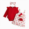 thumbnail image 1 of Gibobby Infant Newborn Baby Girls Clothes Soft Rompers 3 6 9 12 18 24Months 2T Long Sleeve Onesie Sleepwear Infant Baby Fall Winter Clothes(12-18 Months,Red), 1 of 9