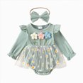 thumbnail image 1 of Gibobby Infant Sleepers Baby Boy Clothes Long Sleeve Onsies For 3 6 9 12 18 24Months 2T 3T Newborn Infant Ribbed Fall Baby Girl Romper(6-9 Months,Green), 1 of 5