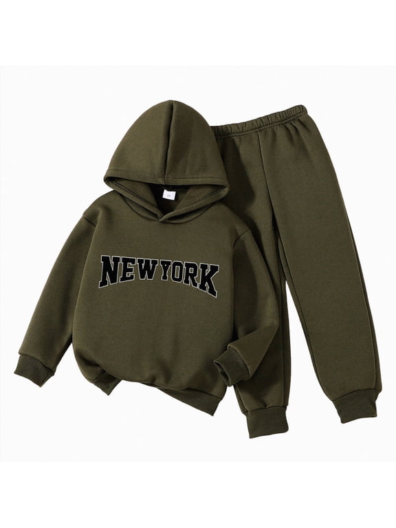 Kid Boy Clothes Letter Printed Long Sleeved Hoodies Sweatshirt + Pants Fall Winter Outfits Set For 6 12 18 Months 2T 3T 4T 5T 6T 7T Boys(6-7 Years,AG)