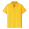 thumbnail image 1 of Gibobby Kids' Adaptive Short Sleeve Polo Shirt | Hook and Loop Placket | Flat Seams(Yellow,9-10 Years), 1 of 7