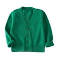 thumbnail image 1 of Gibobby Kids Baby Girl Knit Cardigan Sweater Cream Cotton Autumn Coat,Green,3-4 Years, 1 of 6