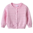 thumbnail image 1 of Gibobby Kids Baby Sweater Cardigan Jacquard Cable-Knit Spring Coat Long Sleeve Cardigan for Baby Girl,Pink,12-18 Months, 1 of 4