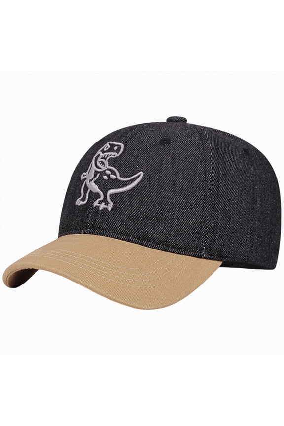 Kids Boys Girls Baseball Caps Baby Dinosaur Pattern Sun Hat 12 18 Months 1-4T Toddler Summer Dinosaur Hats Adjustable Infant Outdoor Play Cap(One Size,Black)