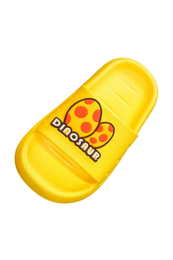 Kids House Slippers Non-Slip Quick Drying Open Toe Super Soft Thick Sole Sandals Home Shower Bathroom Slipper for Toddler Little Kids(Yellow,10-10.5 Y)