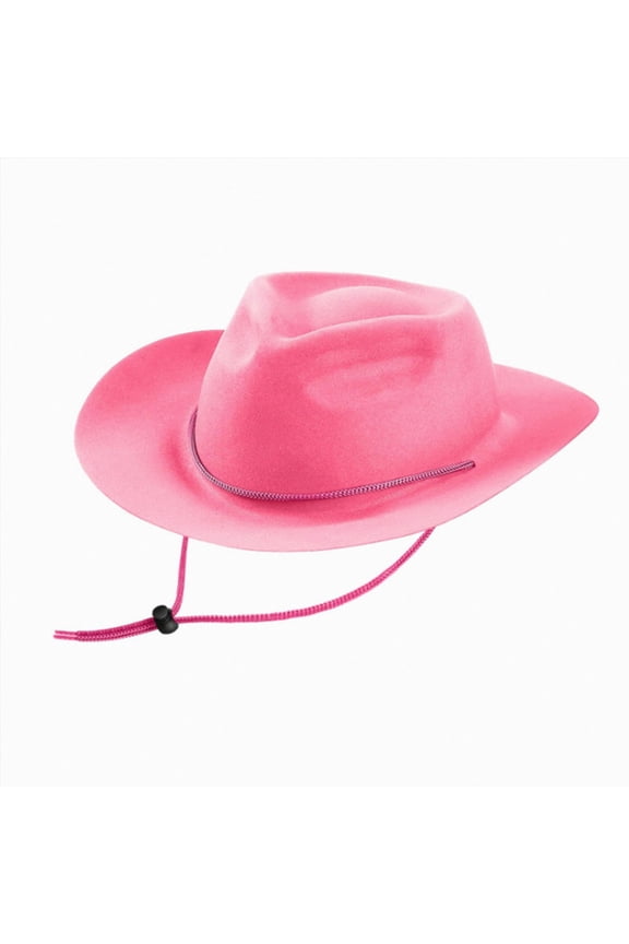 Kids Western Cowboy Hat for Girl Boy Wide Brim Beach Cowgirl Hat with Drawstring Cattleman Cowboys Hats Kids Classic Ranch Cowboy Hat Outdoor Dress Up Cap,Pink,4-10 Years