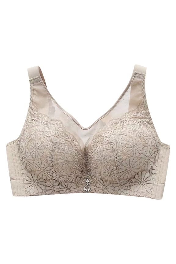 Lace Bralettes for Women No Underwire Sexy Triangle See Thru V Neck Unpadded Bra[Green,36]