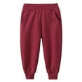thumbnail image 1 of Gibobby Little Boys Jogger Pants Toddler Girls Drawstring Elastic Waist Cotton Casual Sweatpants(Red,4-5 Y), 1 of 5
