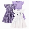 thumbnail image 1 of Gibobby Little Girl Summer Dresses 3 Pack Ruffled Floral Flutter Sleeveless Summer Outfits For 3t 4t 5t 6t 7t 8t Girl Dailywear(9-18 Months,Grey), 1 of 8