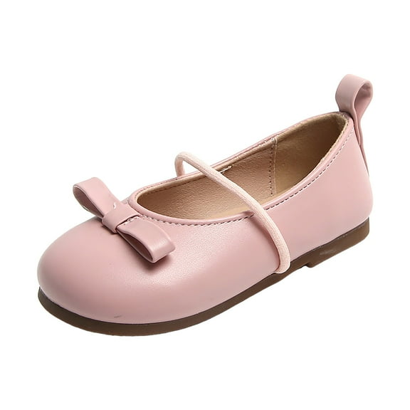 Gibobby Mary Jane Flats for Girls - School Uniform Shoes, Wedding, Party - Breathable Soft Ballet Princess Shoes with Bow(Pink,8)