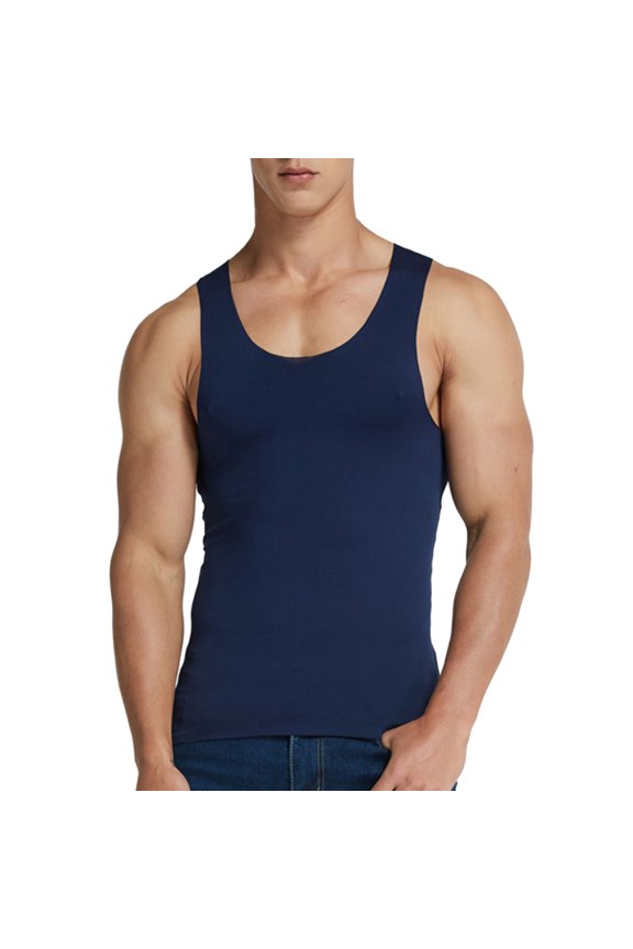 Men Tank Tops 1 Pack Men's Muscle Shirts Sleeveless Quick Drying Gym Workout Tank Top(XXL,Navy)