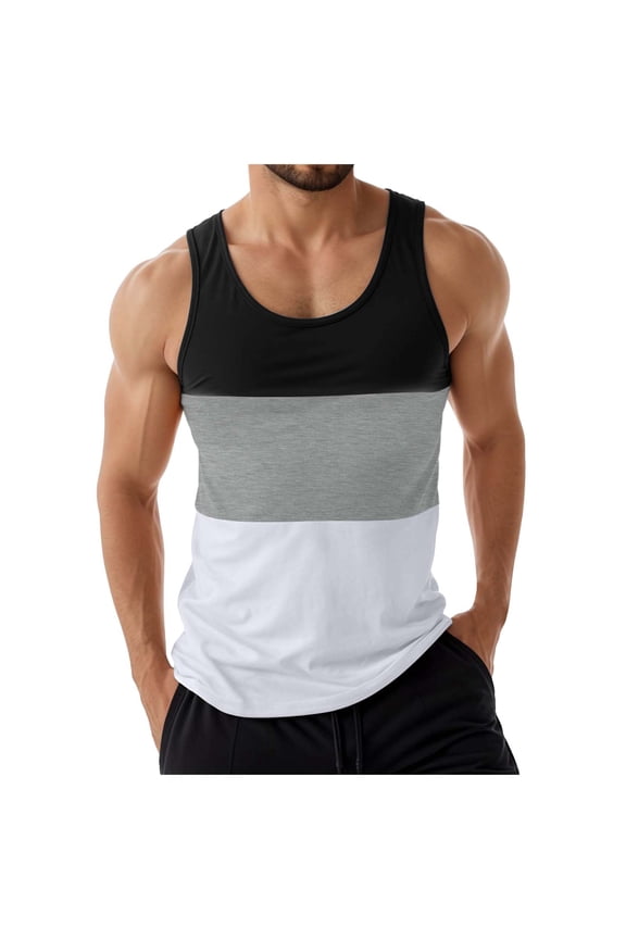 Men Tank Tops 1 Pack Men's Quick Dry Tank Tops Breathable Sleeveless Muscle Shirts for Active Men(XL,Black)