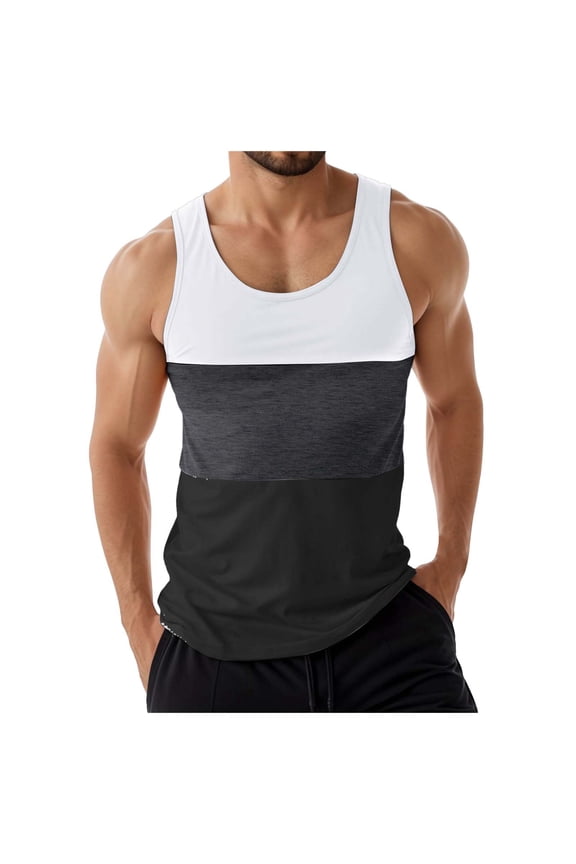 Men Tank Tops 1 Pack Men's Quick Dry Tank Tops Breathable Sleeveless Muscle Shirts for Active Men(XL,White)