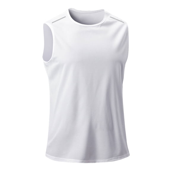 Gibobby Men Tank Tops Athletic Men's Quick Dry Cotton Muscle T Shirt with Moisture Wicking(XL,White)