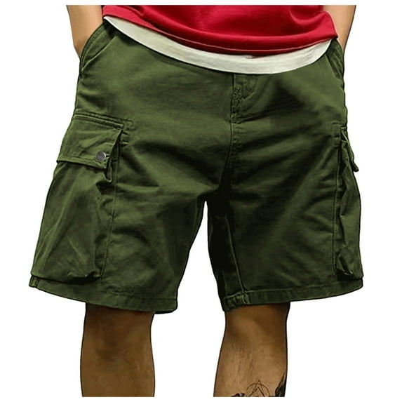 Gibobby Men's Classic Cargo Shorts, Waterproof Hiking Shorts Loose Fit Cargo Short with Multi Pockets(AG,XL)