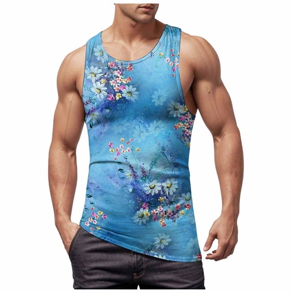 Gibobby Men's Cotton A-Shirt White Tank Top Undershirts Tank Tops Men Tank Tops Men Muscle(XL,Sky Blue)