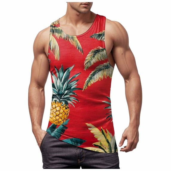Gibobby Men's Cotton A-Shirt White Tank Top Undershirts Tank Tops Men Tank Tops Men Muscle(XXL,Red)