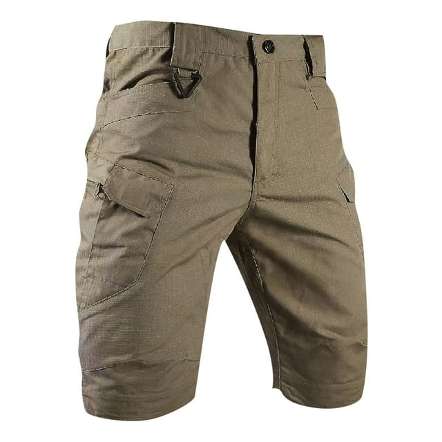 Gibobby Men's Hawaiian Beach Shorts Elastic Waist Drawstring Lightweight Summer Casual Shorts with Pocket[Khaki,M]