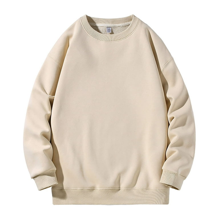 Gibobby Men s Hoodie Cotton Baggy Sweatshirt Long Sleeve Pullover Top Sweatshirt Hooded Beige 4XL