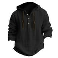 thumbnail image 1 of Gibobby Men's Long Sleeve Button Down Fleece CrewNeck Lightweight Shirts Casual Linen Shirts (Black,XXL), 1 of 4