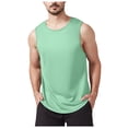thumbnail image 1 of Gibobby Men's Muscle Tank Sleeveless Tee Workout Gym Crewneck Midweight Sleeveless shirts for men(L,Light Green), 1 of 7