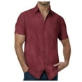 thumbnail image 1 of Gibobby Men's Short Sleeve Plaid Checkered Snap Button Up Shirt Regular Fit Two Pockets Casual Dress Check Shirts(,4XL), 1 of 6