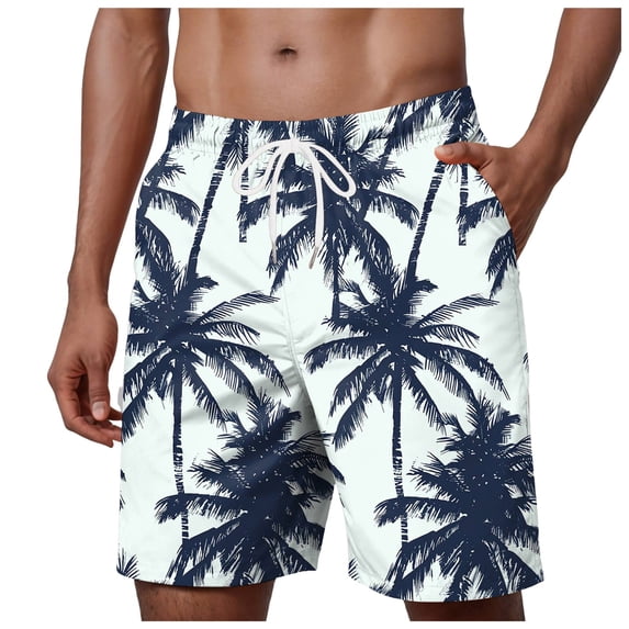 Gibobby Men's Swim Trunks Long Bathing Suits with Mesh Lining and Pockets Quick Dry Beach Board Shorts(M,Blue)