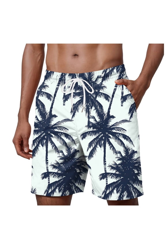 Men's Swim Trunks Long Bathing Suits with Mesh Lining and Pockets Quick Dry Beach Board Shorts(XL,Blue)