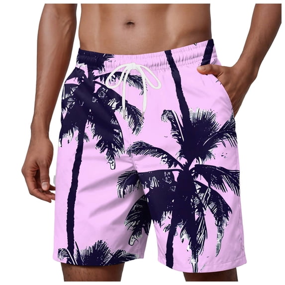 Gibobby Men's Swim Trunks Long Bathing Suits with Mesh Lining and Pockets Quick Dry Beach Board Shorts(XXL,Purple)