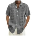 thumbnail image 1 of Gibobby Mens Casual Free Shirts Short Sleeve Button Up Summer Stretch Dress Shirt(Grey,3XL), 1 of 3