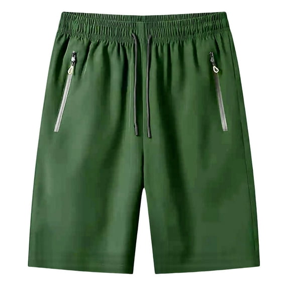 Gibobby Mens Shorts Elastic Shorts For Men Big And Tall Men's Casual Twill Cargo Shorts Zip Fly Cotton Elastic Waist Loose Fit Drawstring Short(S,AG)