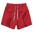 thumbnail image 1 of Gibobby Mens Shorts Mens Elastic Waist Drawstring Shorts Casual Classic Fit Stretch Flat Front Shorts with Pockets for Men Elastic Shorts For Men(S,Brick Red), 1 of 5