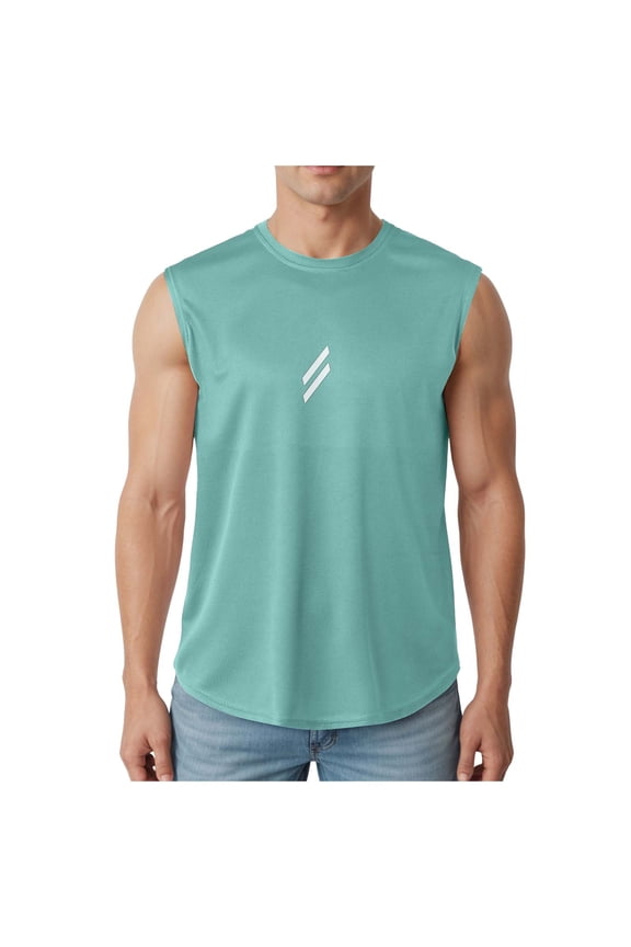 Mens Workout Tank Tops Sleeveless Muscle Gym T Shirts Baseball Cut Off Raglan Sleeve Color Block Tees(S,Light Blue)