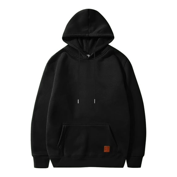 Gibobby Mens Zip Up Hoodie Coat Sweatshirt With Hooded Zipper Solid Color Coat Casual Sweatshirt(Black,L)