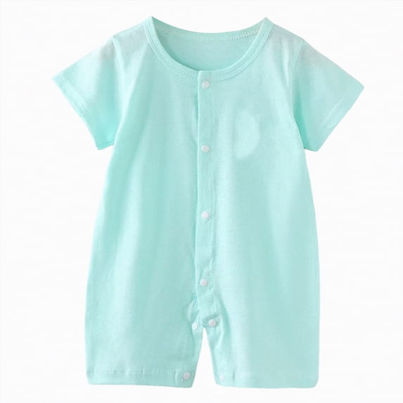 Gibobby Newborn Baby Boys Girls Rompers V Neck Long Sleeve Toddler Romper Cute Print Side Tie Romper Jumpsuits Unisex Cotton Infant Clothes(18-24 Months,Mint Green)