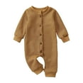 thumbnail image 1 of Gibobby Newborn Baby Snowsuit Fleece Lined Onesie Outfits Warm Hooded Romper for Infant(Khaki,6-9 Months), 1 of 6