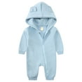 thumbnail image 1 of Gibobby Newborn Baby Winter Snowsuit - Bear Outfit Fleece Warm Jumpsuit Romper Hooded Clothes for Infant Girls Boys(Light Blue,18-24 Months), 1 of 6