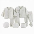thumbnail image 1 of Gibobby Newborn Rompers 7Pcs Infant Baby Boy Girl Clothes Sets Cute Warm Jumpsuit Outfits Set Infant Baby Jumpsuit Set For 0-3 Months Infant Winter Clothes Set,Light Green, 1 of 5