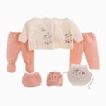 thumbnail image 1 of Gibobby Newborn Rompers Infant Baby Boy Girl Clothes Sets 7 Pcs Cute Warm Jumpsuit Outfits Set Infant Baby Jumpsuit Set For 0-3 Months Infant Winter Clothes Set,Pink, 1 of 5