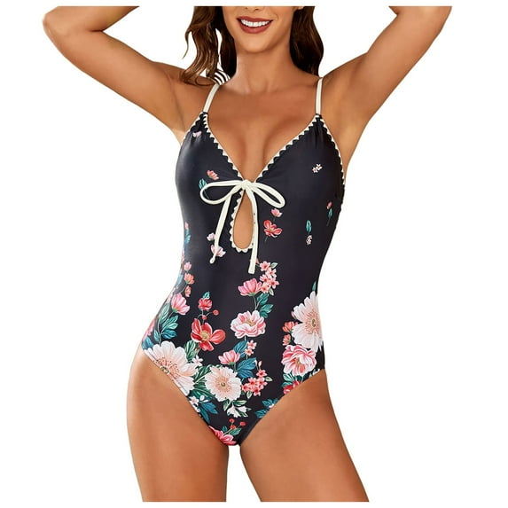Gibobby One Piece Swimsuit for Women Bathing Suits Twist Front Cutout Adjustable Straps Ruched Swimwear(Black,L)