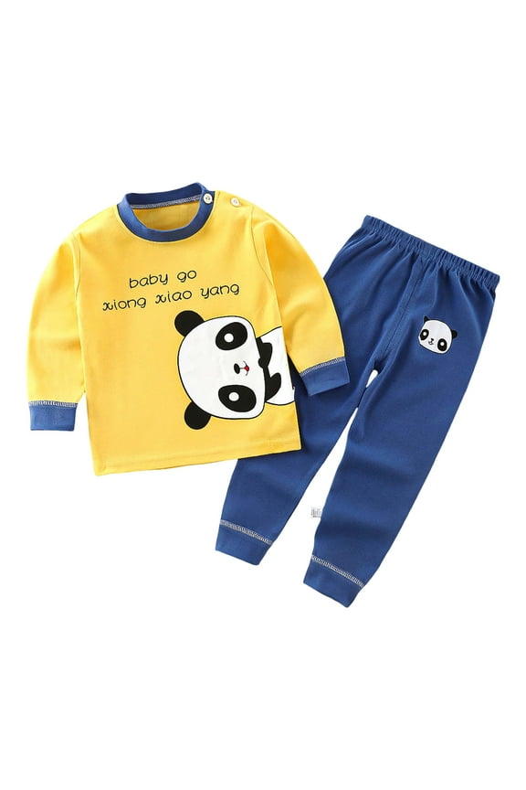 Pajamas for Girls Long Sleeve Pjs Cotton Pajama Giraffe Sleepwear Toddler Clothes Kids 2 Pieces Pjs Sets,Blue,2-3 Years