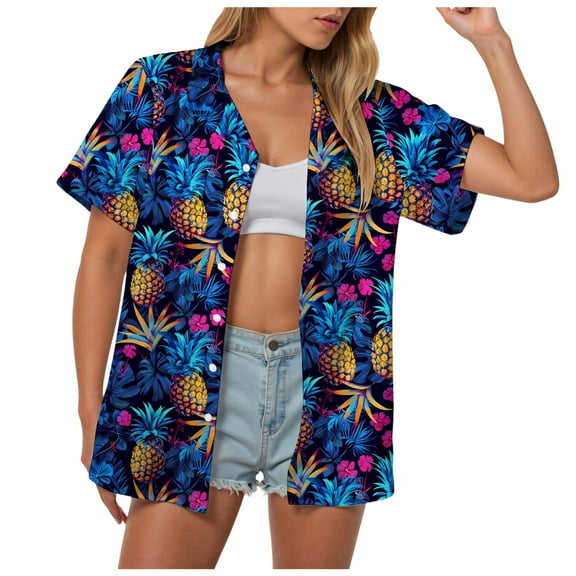 Gibobby Sleeveless Blouses for Women Summer Casual Button Up Shirts Flower Tank Tops Fashion(Blue,S)