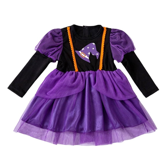 Gibobby Spring Baby Toddler Girls' Long Sleeve Princess Dress - Cute and Stylish Outfit for Spring/Fall,Dark Purple,2-3 Y