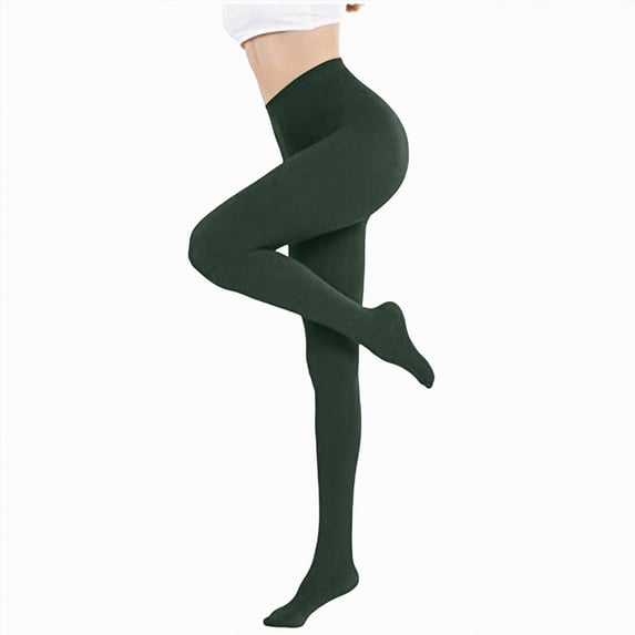 Gibobby Stockings For Women Women's Tights Solid Color Stretchable High Waist Footed Pantyhose Stockings stockings for women with design(One Size,Dark Green)
