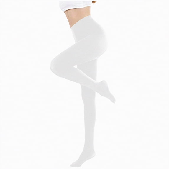 Gibobby Stockings For Women Women's Tights Solid Color Stretchable High Waist Footed Pantyhose Stockings stockings for women with design(One Size,White)