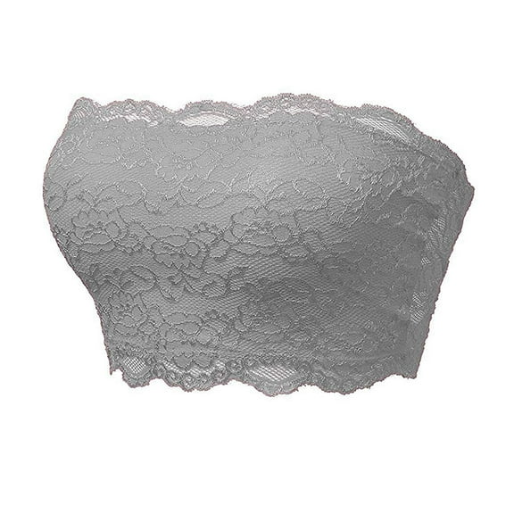 Gibobby Strapless Bra - Bandeau top, Strapless Bras for Women, Plus Size Lingerie for Women, Free Clear Bra Straps(Grey,L)