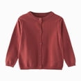 thumbnail image 1 of Gibobby Sweater Button Up Knit Cardigan for 0-12 Months 2t 3t Toddler Kids Solid Color Lounge Knitted Sweater Fall Warm Ribbed Knitwear Jacket for Boys Girls(3-4 Years,Brick Red), 1 of 4