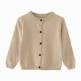 thumbnail image 1 of Gibobby Sweater Button Up Knit Cardigan for 0-12 Months 2t 3t Toddler Kids Solid Color Lounge Knitted Sweater Fall Warm Ribbed Knitwear Jacket for Boys Girls(5-6 Years,Khaki), 1 of 4