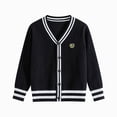 thumbnail image 1 of Gibobby Sweater Little Girls Boys Cardigan Sweater 0-12 Months 2t 3t 4t Toddler Cute Bow Front Long Sleeve Knit Print Sweater Tops(13-15 Years,Black), 1 of 5